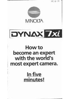 Minolta Dynax 7 xi manual. Camera Instructions.